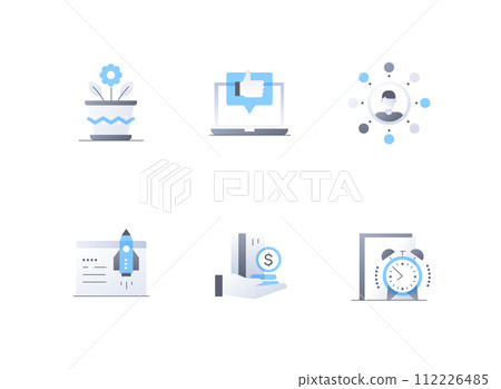 Startup and new business - flat design style icons set Startup and new business - flat design style icons set 112226485
