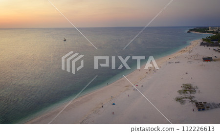 landscape view of Zanzibar beach at sunset concept of summer vacation 112226613