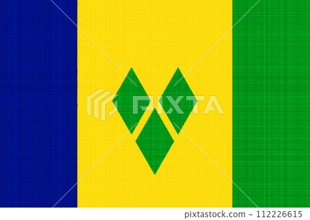 Flag of Saint Vincent and the Grenadines on a textured background. Concept collage. 112226615
