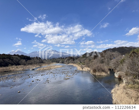 從鬼怒川看到殘雪的日光山脈_3月 112226634