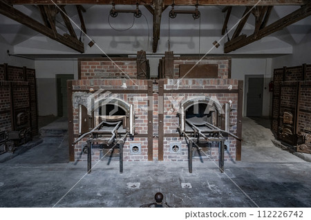 Dachau, Germany - Oven in the crematorium at the Dachau concentration camp for burning dead 112226742