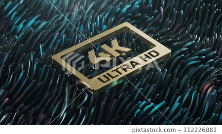 3d render Golden logo 4k ultra hd on an abstract seaweed background 3d render Golden logo 4k ultra hd on an abstract seaweed background 112226881