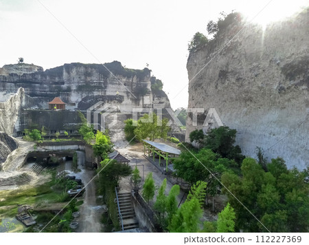 Panoramic landscape of Bukit Jaddih or Jaddih Hills in Madura Island. 112227369