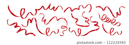 Shiny Red Ribbon Collection for Grand Opening Events. Golden Scissors Included. 112228565