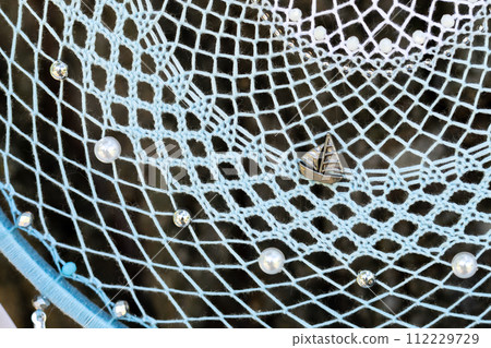 Handmade dream catcher with feathers threads and beads rope hanging 112229729