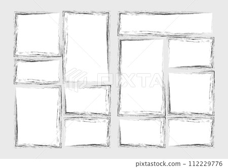 manga set storyboard layout template for rapidly create the comic book style. A4 design of paper ratio is fit for print out. Vector isolated grunge banners frame handmade sketch in paint brush style  manga set storyboard layout template for rapidly create the comic book style. A4 design of paper ratio is fit for print out. Vector isolated grunge banners frame handmade sketch in paint brush style  112229776