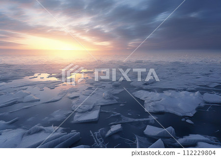 Arctic Ice Melt Sunrise Arctic Ice Melt Sunrise 112229804