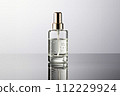 AI-generated content. Liquid hyaluronic gel cosmetic, transparent bottle with pipette. Aging, skin care concept 112229924