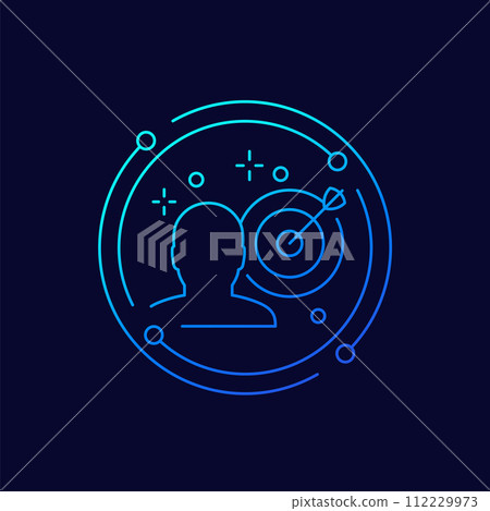 personal goal icon, linear design personal goal icon, linear design 112229973