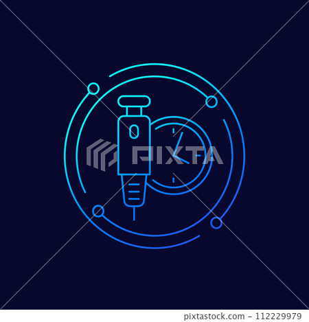 insulin injection time icon, linear design 112229979