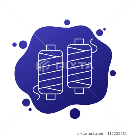 yarn or thread reel line icon, vector 112229981