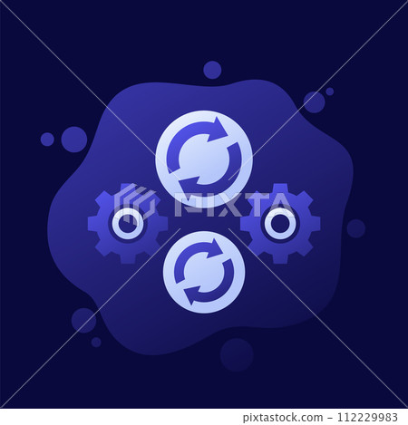 iteration, iterative process icon, vector design 112229983