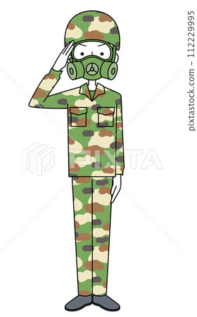 禮砲陸上自衛隊迷彩服（防護面罩）（男） 112229995