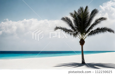 Tranquil Azure Ocean Beach Scene Tranquil Azure Ocean Beach Scene 112230025