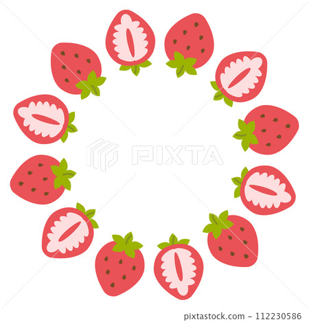 Circular frame of strawberry, cross section of strawberry 112230586