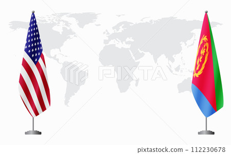 United States and Eritrea flags for official meeting 112230678