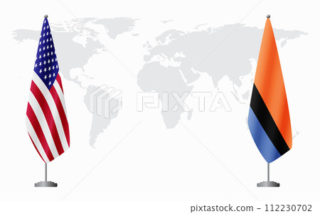United States and Chagos Islands flags for official meeting United States and Chagos Islands flags for official meeting 112230702