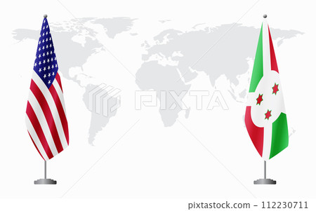 United States and Burundi flags for official meeting United States and Burundi flags for official meeting 112230711