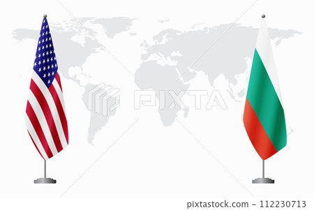 United States and Bulgaria flags for official meeting United States and Bulgaria flags for official meeting 112230713
