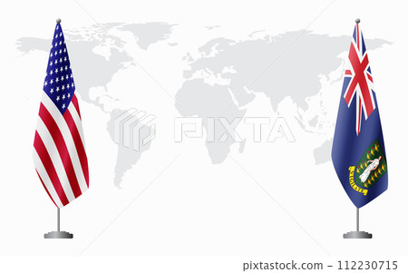 United States and British Virgin Islands flags for official meeting United States and British Virgin Islands flags for official meeting 112230715