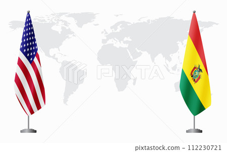 United States and Bolivia flags for official meeting 112230721