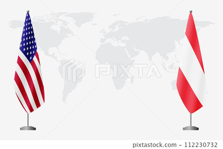 United States and Austria flags for official meeting 112230732