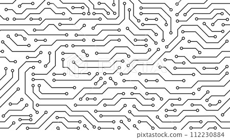 Computer motherboard seamless pattern, circuit board background. Vector intricate circuitry motif with soldered connections and electronic components, creating dynamic and interconnected tile design Computer motherboard seamless pattern, circuit board background. Vector intricate circuitry motif with soldered connections and electronic components, creating dynamic and interconnected tile design 112230884