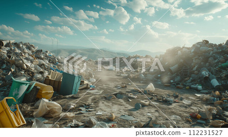 Garbage piles abandoned in the city. Garbage piles abandoned in the city. 112231527