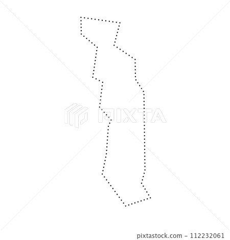 Togo country simplified map. Black dotted outline contour. Simple vector icon. 112232061