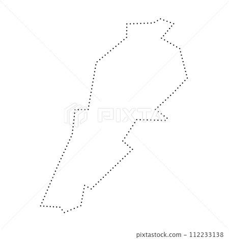 Lebanon country simplified map. Black dotted outline contour. Simple vector icon. 112233138