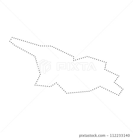 Georgia country simplified map. Black dotted outline contour. Simple vector icon. 112233140