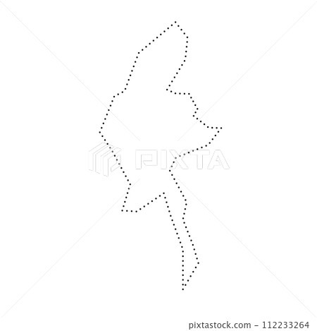 Myanmar country simplified map. Black dotted outline contour. Simple vector icon. 112233264