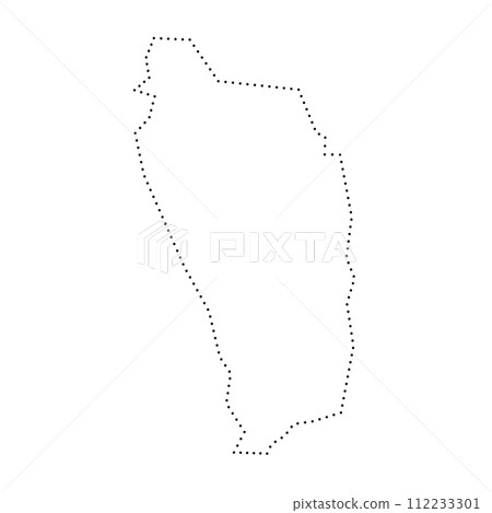 Dominica country simplified map. Black dotted outline contour. Simple vector icon. Dominica country simplified map. Black dotted outline contour. Simple vector icon. 112233301