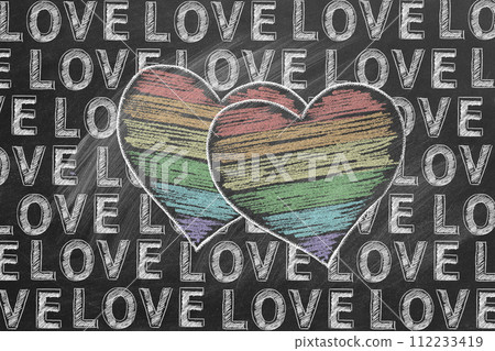 Love. Chalk drawn illustration 112233419