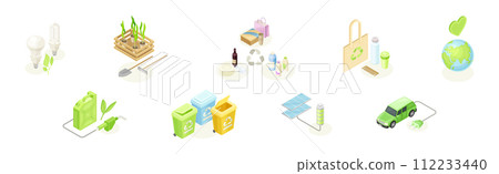 Ecology and Green Renewable Resources Isometric Vector Set 112233440