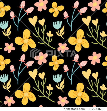 Colorful flower seamless pattern illustration Colorful flower seamless pattern illustration 112233619