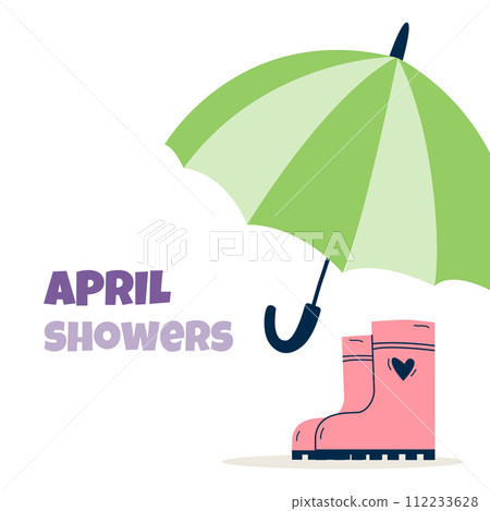 Rain Boot and Umbrella 112233628