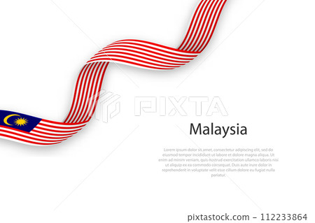 Waving ribbon with flag of Malaysia Waving ribbon with flag of Malaysia 112233864