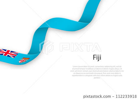 Waving ribbon with flag of Fiji Waving ribbon with flag of Fiji 112233918