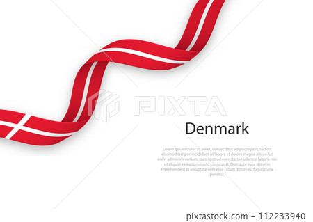 Waving ribbon with flag of Denmark - Stock Illustration [112233940] - PIXTA