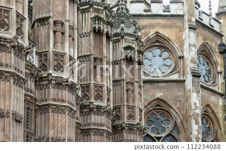 Detail Design in Architecture is Victorian Gothic Palace of Westminster. Detail Design in Architecture is Victorian Gothic Palace of Westminster. 112234088