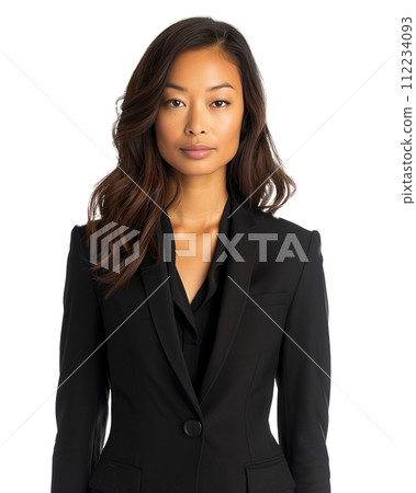 Portrait of Multi Racial Woman in Business Casual Outfit, Isolated on Transparent Background 112234093