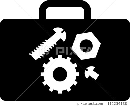 Silhouette of Repair Kit Icon in Flat Style. Vector Illustration. Silhouette of Repair Kit Icon in Flat Style. Vector Illustration. 112234188