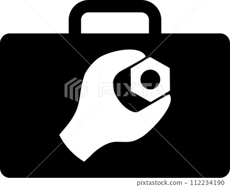 Silhouette of Repair Kit Icon in Flat Style. Vector Illustration. Silhouette of Repair Kit Icon in Flat Style. Vector Illustration. 112234190