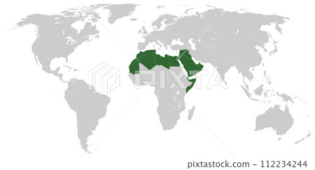 Arab world states on map of the world Arab world states on map of the world 112234244