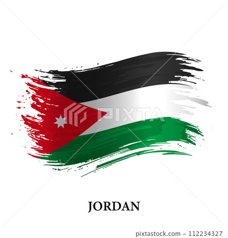 Grunge flag of Jordan, brush stroke background Grunge flag of Jordan, brush stroke background 112234327