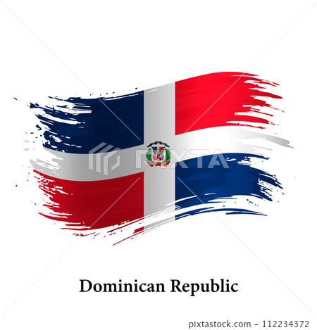 Grunge flag of Dominican Republic, brush stroke vector 112234372