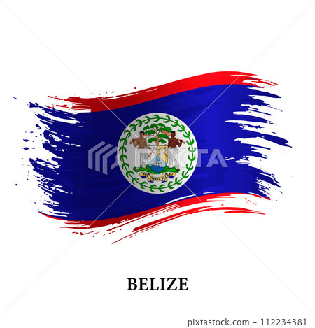 Grunge flag of Belize, brush stroke vector 112234381