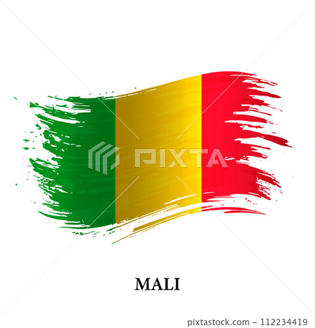 Grunge flag of Mali, brush stroke vector 112234419