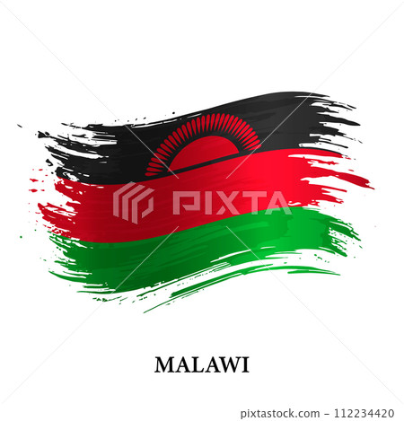 Grunge flag of Malawi, brush stroke vector Grunge flag of Malawi, brush stroke vector 112234420